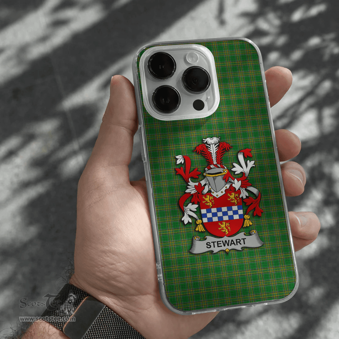 Irish Stewart Coat of Arms Family Crest Ireland Phone Case Irish National Tartan Irish County Phone Case