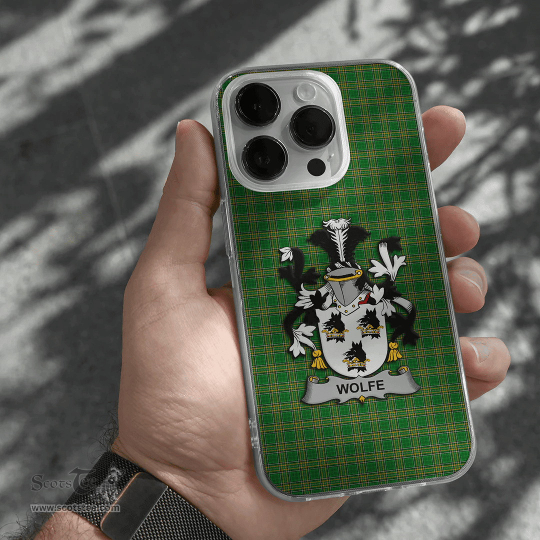 Irish Wolfe Coat of Arms Family Crest Ireland Phone Case Irish National Tartan Irish County Phone Case