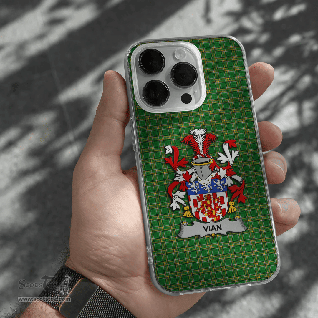 Irish Vian Coat of Arms Family Crest Ireland Phone Case Irish National Tartan Irish County Phone Case