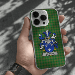 Irish Vincent Coat of Arms Family Crest Ireland Phone Case Irish National Tartan Irish County Phone Case