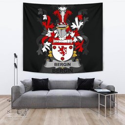 Irish Bergin or O'Bergin Coat of Arms Family Crest Ireland Tapestry Irish Tapestry