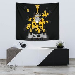 Irish Barker Coat of Arms Family Crest Ireland Tapestry Irish Tapestry