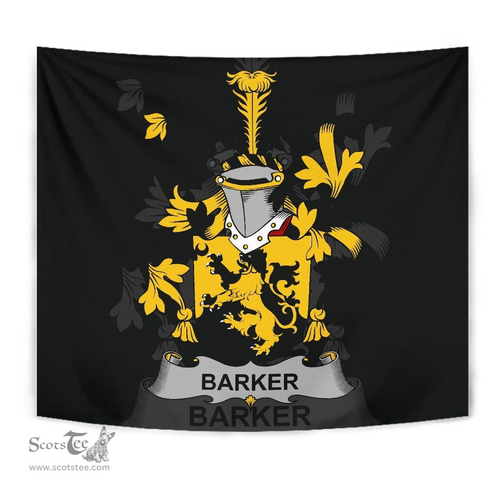 Irish Barker Coat of Arms Family Crest Ireland Tapestry Irish Tapestry