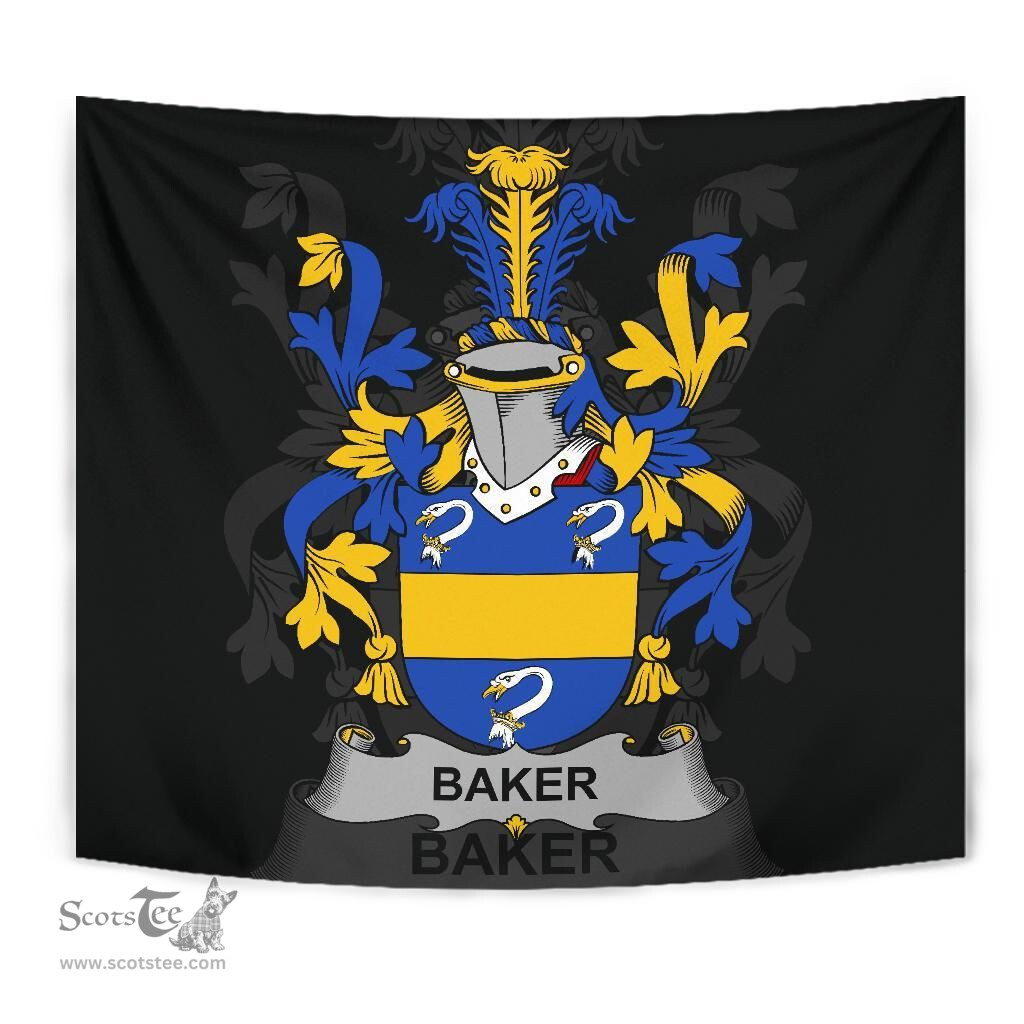 Irish Baker Coat of Arms Family Crest Ireland Tapestry Irish Tapestry