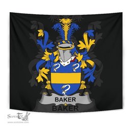 Irish Baker Coat of Arms Family Crest Ireland Tapestry Irish Tapestry