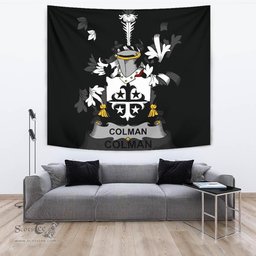 Irish Colman or McColman Coat of Arms Family Crest Ireland Tapestry Irish Tapestry