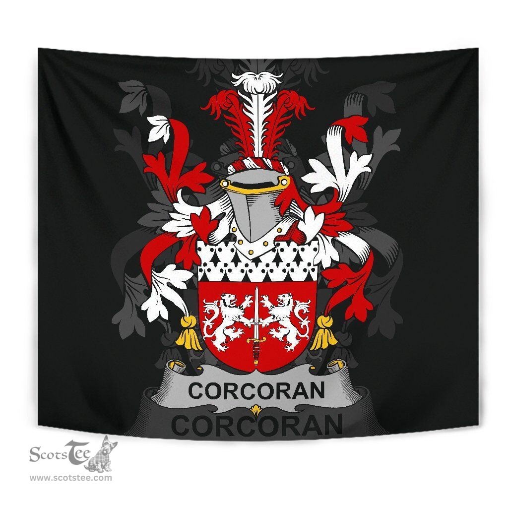 Irish Corcoran or McCorcoran Coat of Arms Family Crest Ireland Tapestry Irish Tapestry