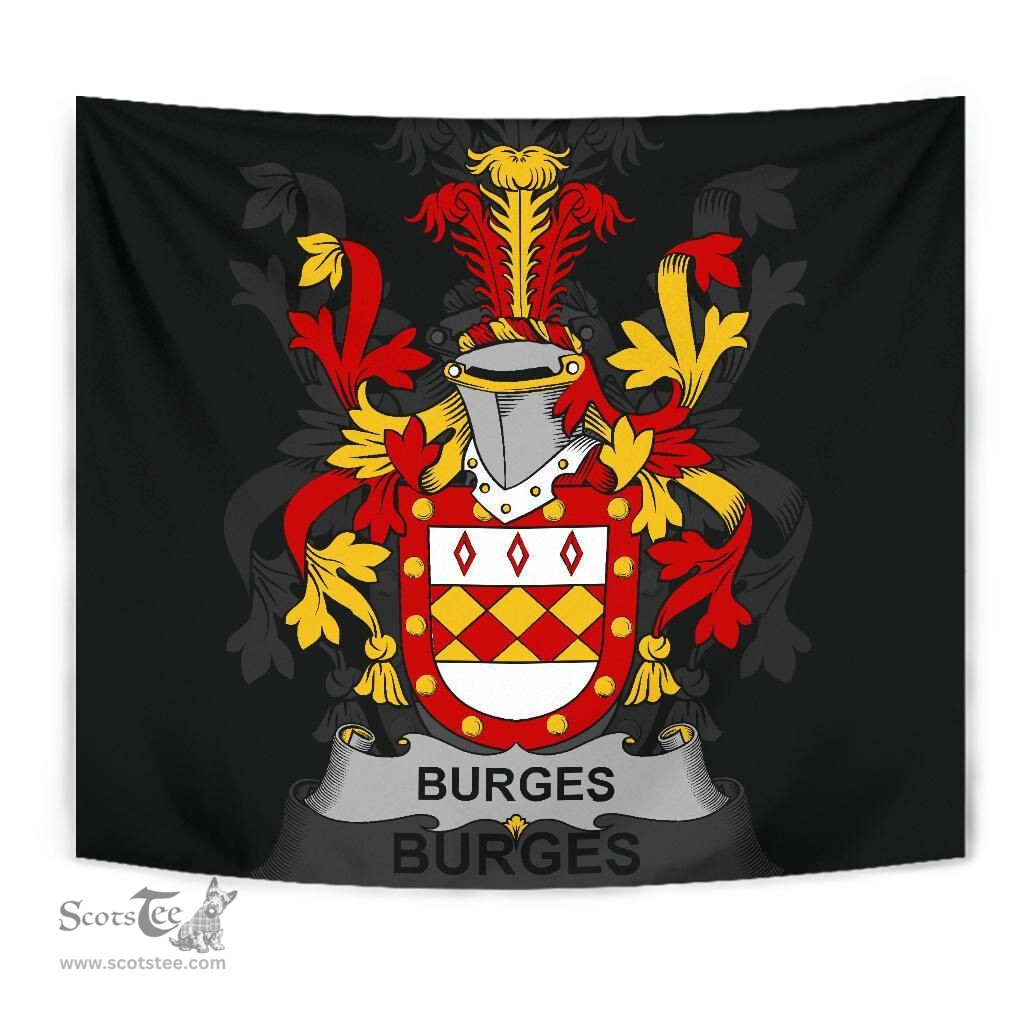 Irish Burges Coat of Arms Family Crest Ireland Tapestry Irish Tapestry