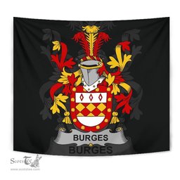 Irish Burges Coat of Arms Family Crest Ireland Tapestry Irish Tapestry