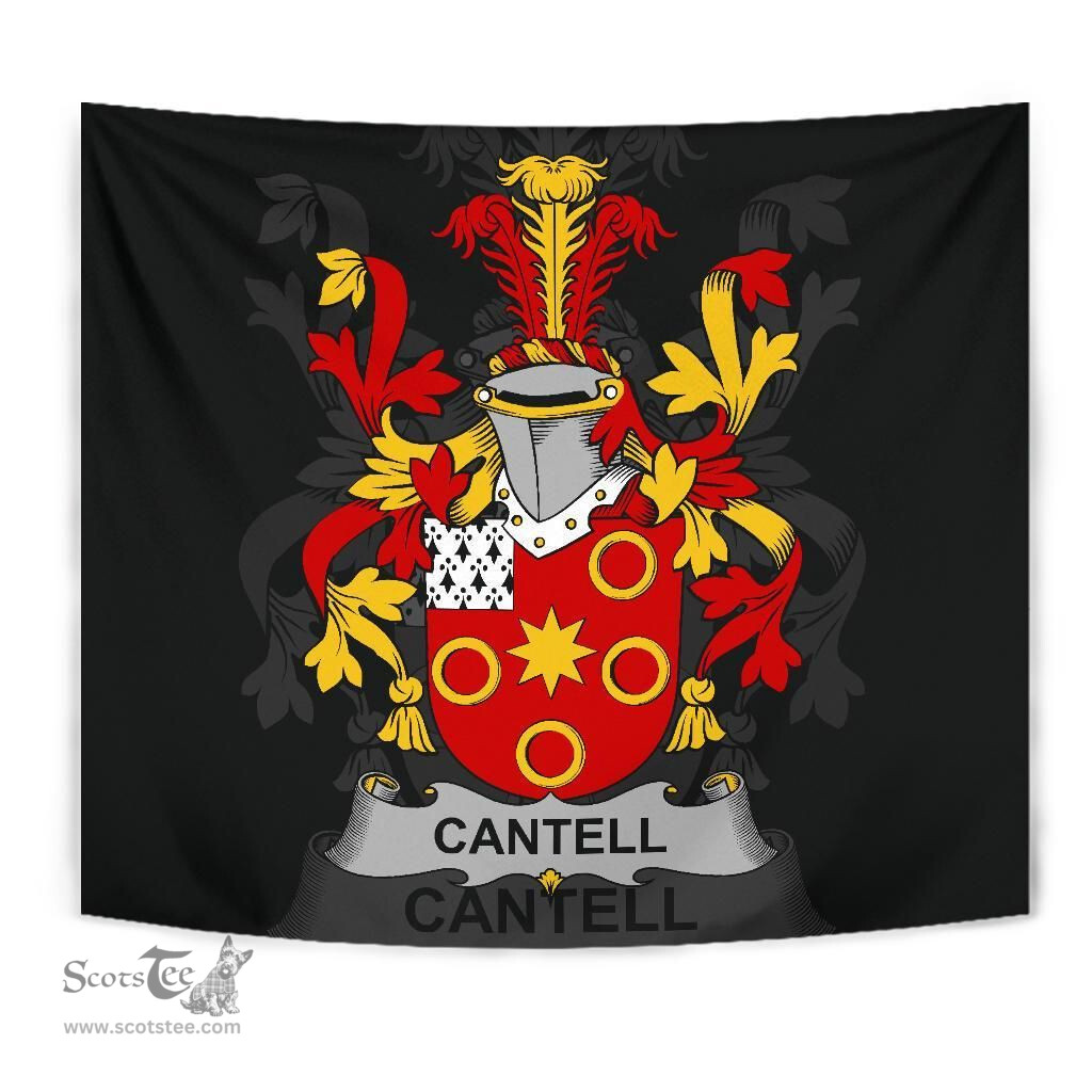 Irish Cantell Coat of Arms Family Crest Ireland Tapestry Irish Tapestry