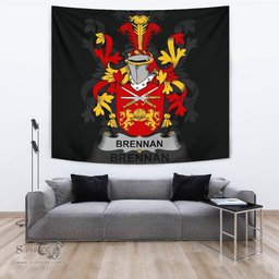 Irish Brennan or O'Brennan Coat of Arms Family Crest Ireland Tapestry Irish Tapestry