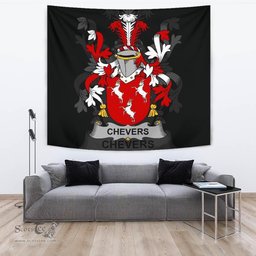 Irish Chevers Coat of Arms Family Crest Ireland Tapestry Irish Tapestry