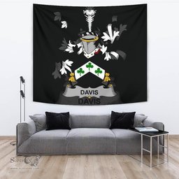 Irish Davis Coat of Arms Family Crest Ireland Tapestry Irish Tapestry