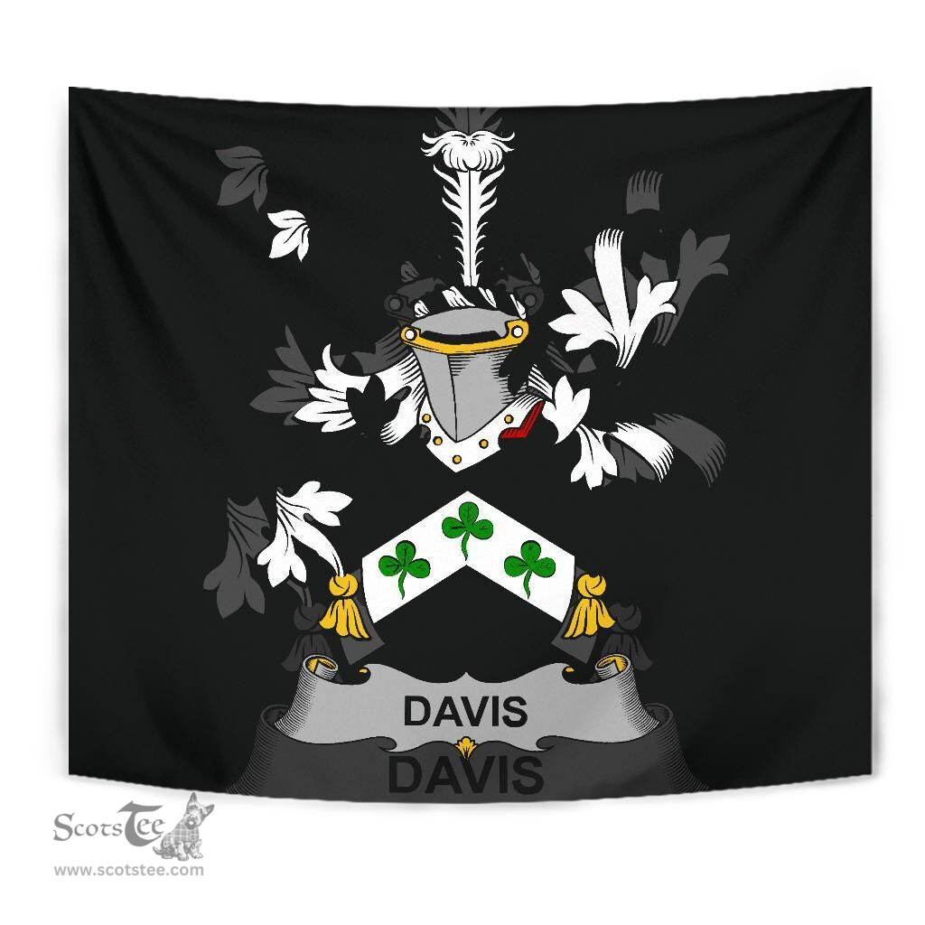 Irish Davis Coat of Arms Family Crest Ireland Tapestry Irish Tapestry