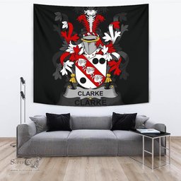Irish Clarke Coat of Arms Family Crest Ireland Tapestry Irish Tapestry