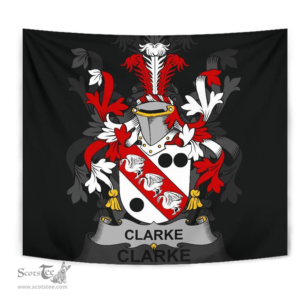 Irish Clarke Coat of Arms Family Crest Ireland Tapestry Irish Tapestry