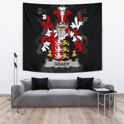 Irish Grady or O'Grady Coat of Arms Family Crest Ireland Tapestry Irish Tapestry