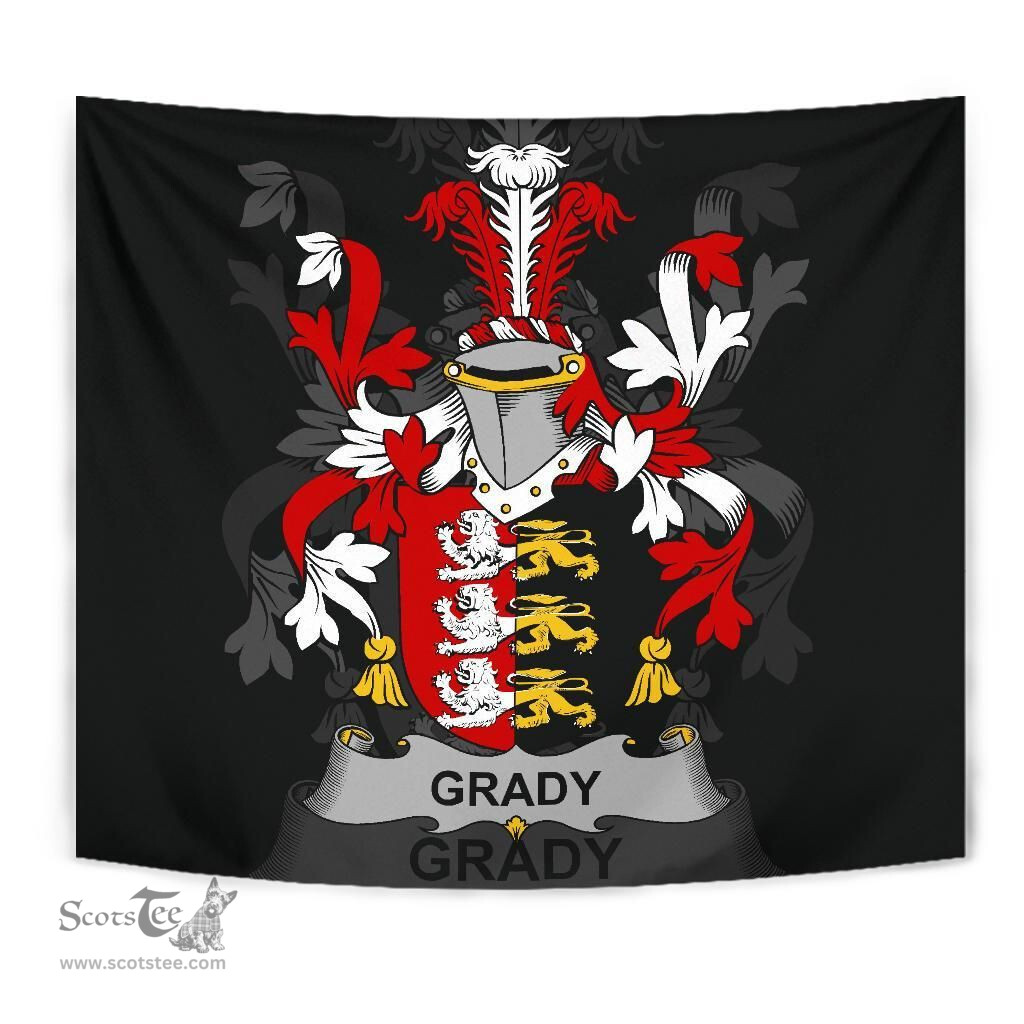 Irish Grady or O'Grady Coat of Arms Family Crest Ireland Tapestry Irish Tapestry
