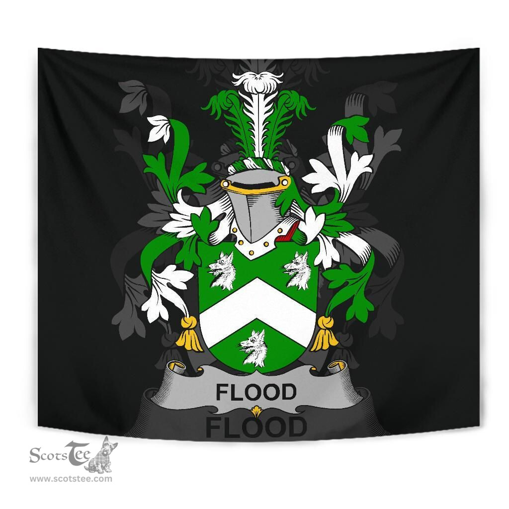 Irish Flood Coat of Arms Family Crest Ireland Tapestry Irish Tapestry