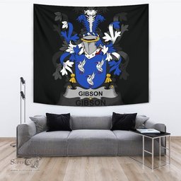 Irish Gibson Coat of Arms Family Crest Ireland Tapestry Irish Tapestry
