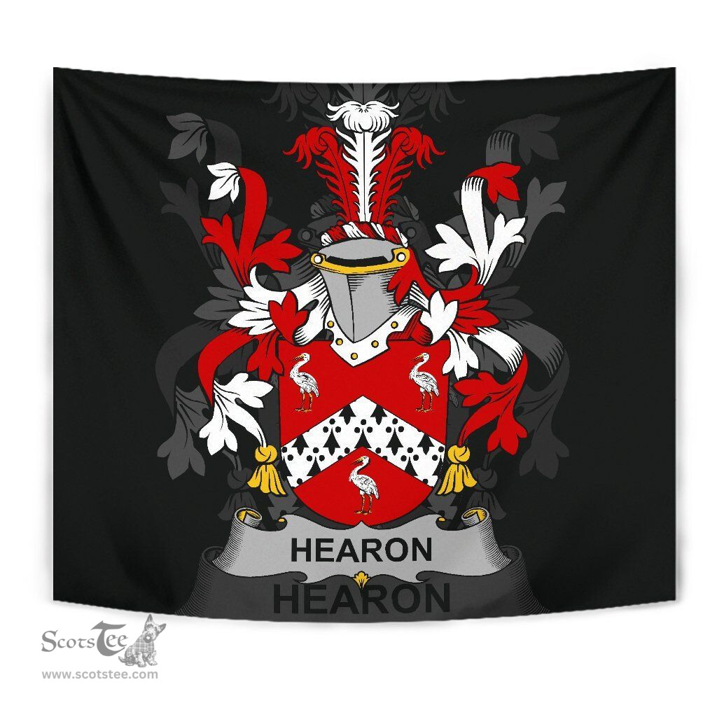 Irish Hearon or Hearn Coat of Arms Family Crest Ireland Tapestry Irish Tapestry