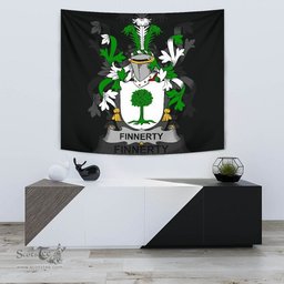 Irish Finnerty or O'Finaghty Coat of Arms Family Crest Ireland Tapestry Irish Tapestry
