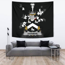 Irish Harman Coat of Arms Family Crest Ireland Tapestry Irish Tapestry