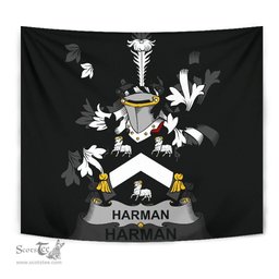 Irish Harman Coat of Arms Family Crest Ireland Tapestry Irish Tapestry