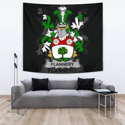Irish Flannery or O'Flannery Coat of Arms Family Crest Ireland Tapestry Irish Tapestry
