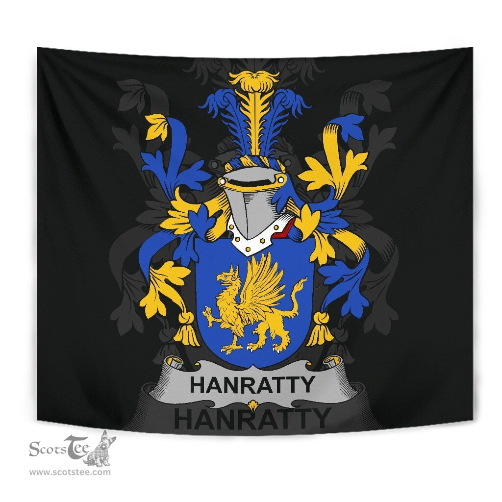 Irish Hanratty or O'Hanraghty Coat of Arms Family Crest Ireland Tapestry Irish Tapestry
