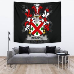 Irish Keating or O'Keaty Coat of Arms Family Crest Ireland Tapestry Irish Tapestry