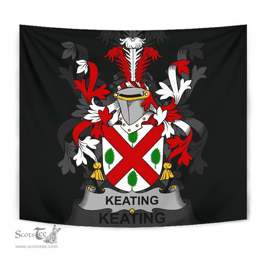Irish Keating or O'Keaty Coat of Arms Family Crest Ireland Tapestry Irish Tapestry