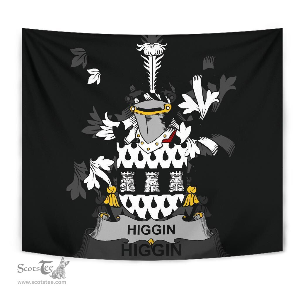 Irish Higgin or O'Higgin Coat of Arms Family Crest Ireland Tapestry Irish Tapestry