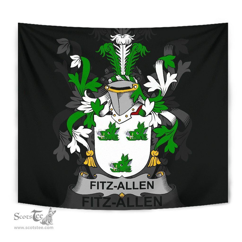 Irish Fitz-Allen Coat of Arms Family Crest Ireland Tapestry Irish Tapestry