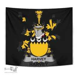 Irish Harvey or Hervey Coat of Arms Family Crest Ireland Tapestry Irish Tapestry