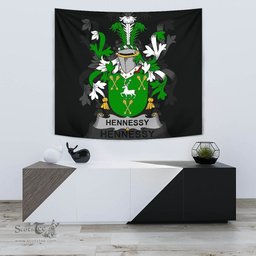 Irish Hennessy or O'Hennessy Coat of Arms Family Crest Ireland Tapestry Irish Tapestry