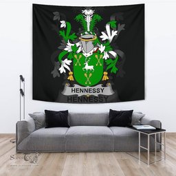 Irish Hennessy or O'Hennessy Coat of Arms Family Crest Ireland Tapestry Irish Tapestry