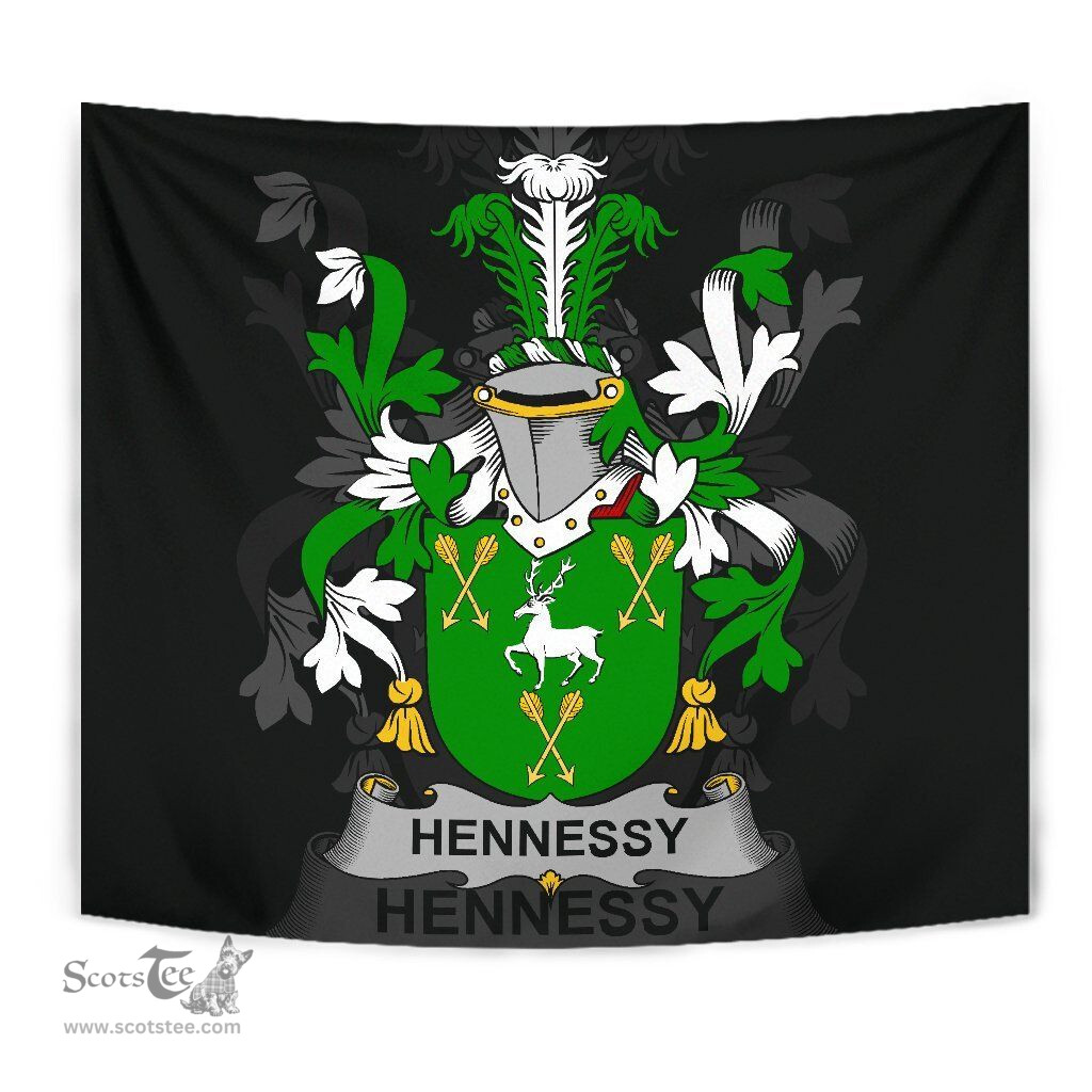 Irish Hennessy or O'Hennessy Coat of Arms Family Crest Ireland Tapestry Irish Tapestry