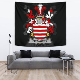 Irish Fitz-Awry Coat of Arms Family Crest Ireland Tapestry Irish Tapestry