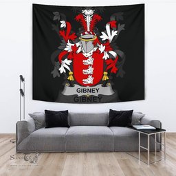 Irish Gibney or O'Gibney Coat of Arms Family Crest Ireland Tapestry Irish Tapestry