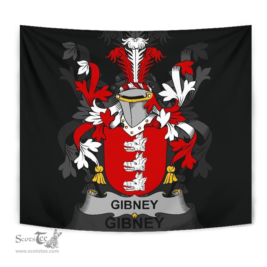 Irish Gibney or O'Gibney Coat of Arms Family Crest Ireland Tapestry Irish Tapestry