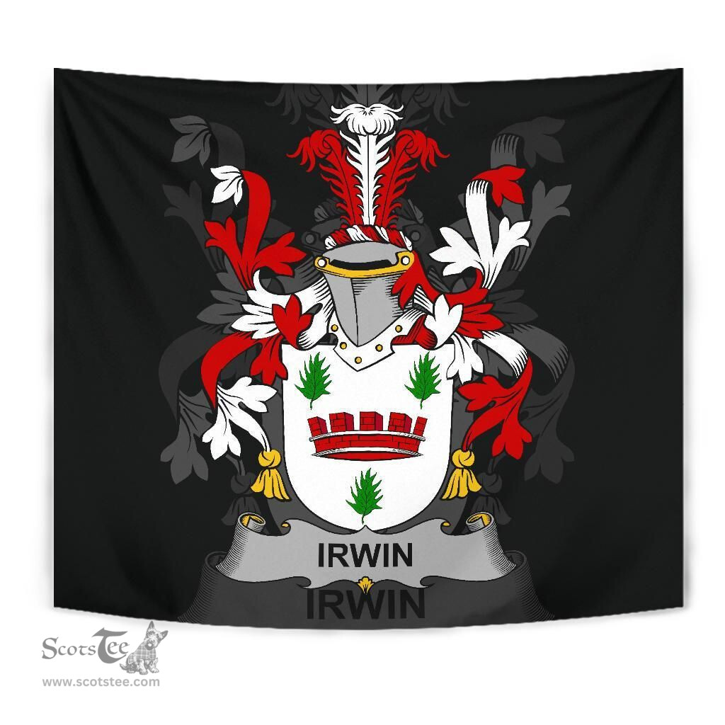 Irish Irwin Coat of Arms Family Crest Ireland Tapestry Irish Tapestry