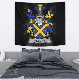 Irish Fleury Coat of Arms Family Crest Ireland Tapestry Irish Tapestry