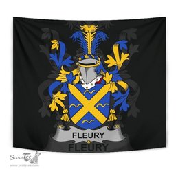 Irish Fleury Coat of Arms Family Crest Ireland Tapestry Irish Tapestry
