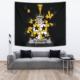 Irish Glennon or Glenane Coat of Arms Family Crest Ireland Tapestry Irish Tapestry