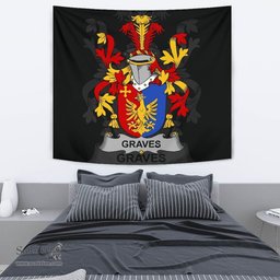 Irish Graves or Greaves Coat of Arms Family Crest Ireland Tapestry Irish Tapestry
