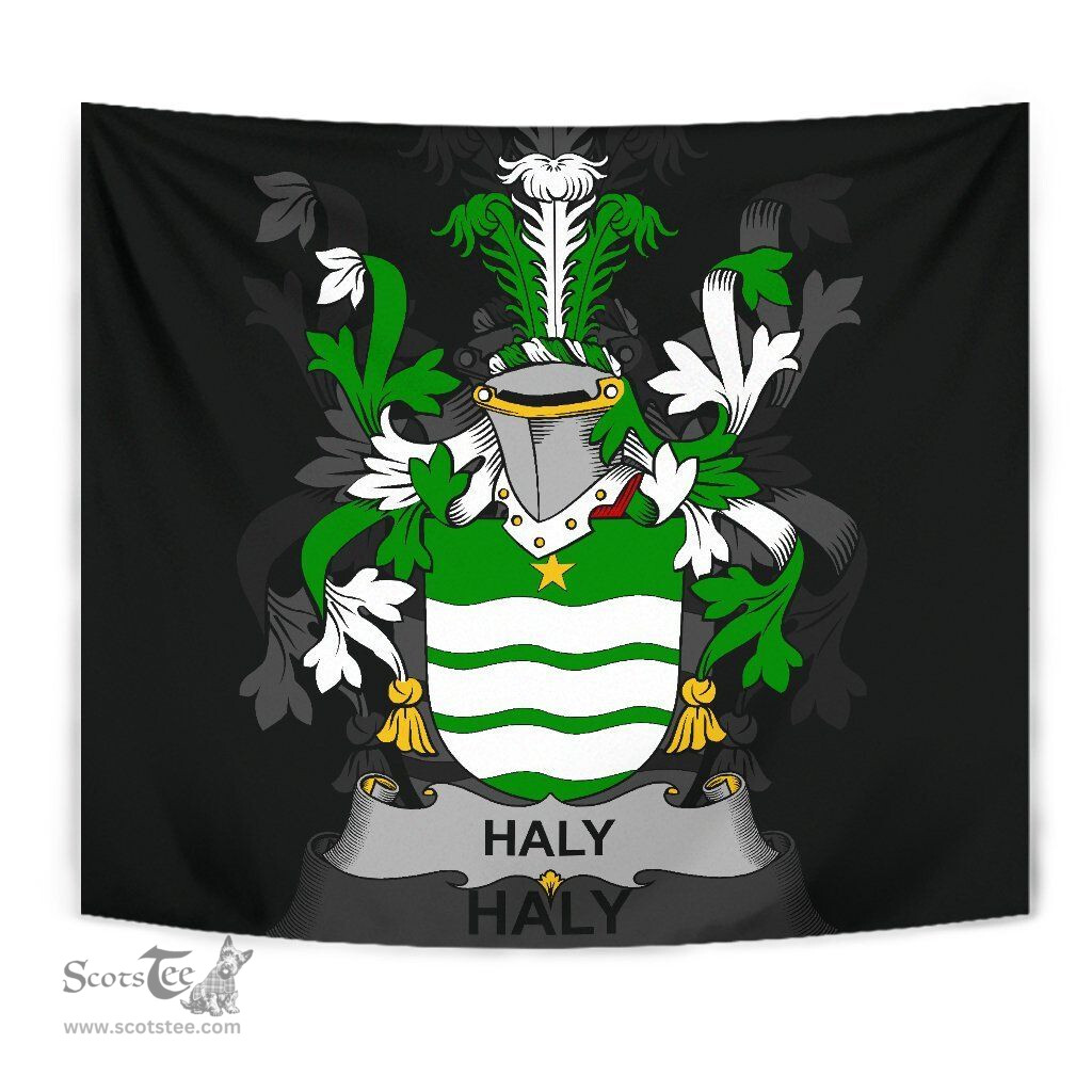 Irish Haly Coat of Arms Family Crest Ireland Tapestry Irish Tapestry