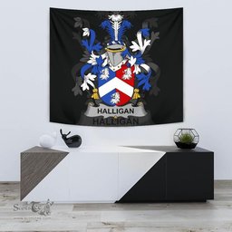Irish Halligan or O'Halligan Coat of Arms Family Crest Ireland Tapestry Irish Tapestry