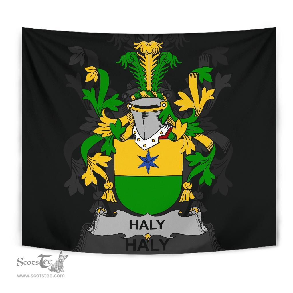 Irish Haly or O'Haly Coat of Arms Family Crest Ireland Tapestry Irish Tapestry
