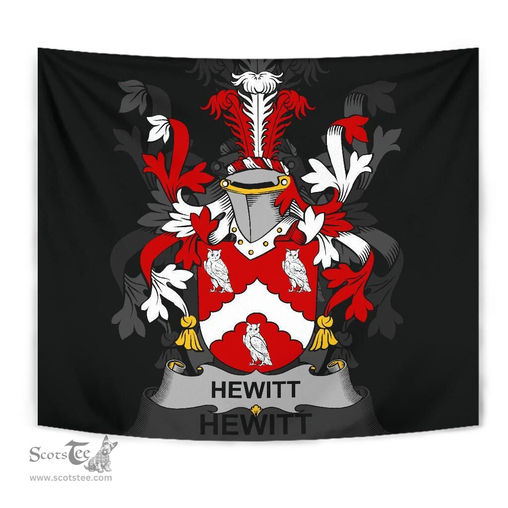 Irish Hewitt Coat of Arms Family Crest Ireland Tapestry Irish Tapestry